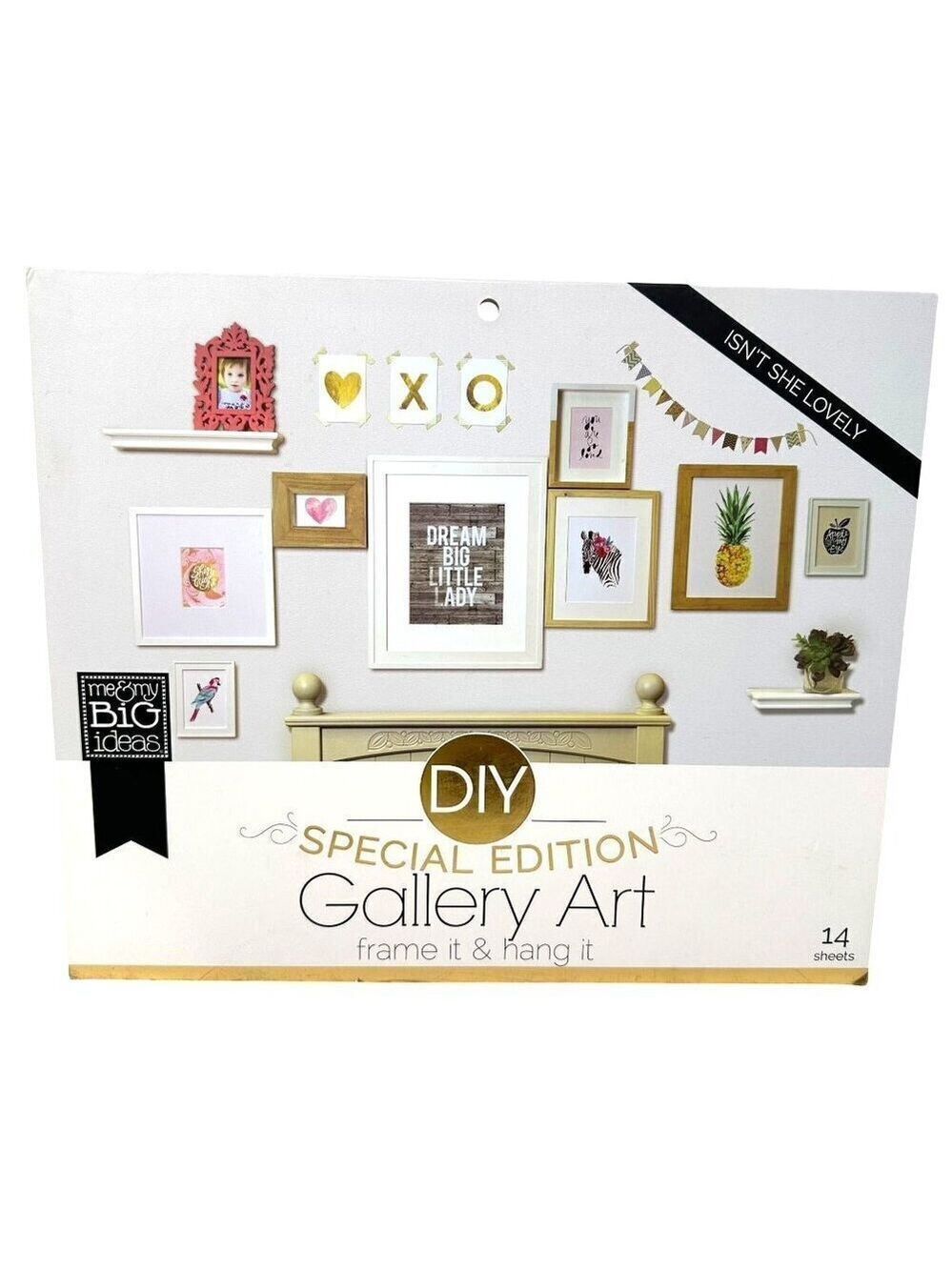 DIY Wall Art Gallery Kit Frame It Hang It Home Decor Gold Foil Pink Dorm Nursery